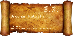 Brecher Katalin névjegykártya